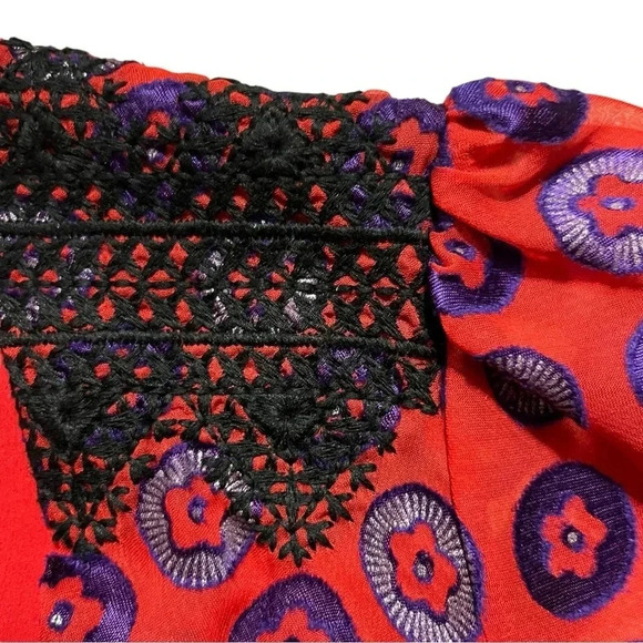 Anthropologie Kopal Adria Red flutter sleeves wrap dress - Picture 6 of 10